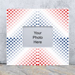 Dots-pointillism-abstract-chevron White Wall Photo Frame 5  X 7 