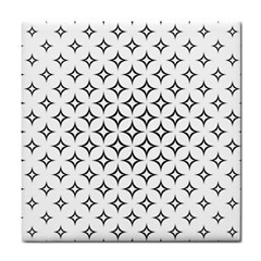 Star-curved-pattern-monochrome Tile Coaster by Semog4