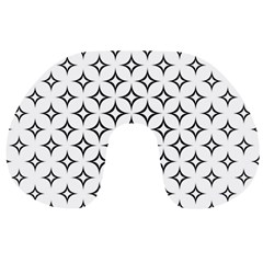 Star-curved-pattern-monochrome Travel Neck Pillow by Semog4