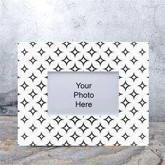 Star-curved-pattern-monochrome White Tabletop Photo Frame 4 x6 