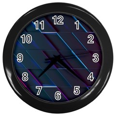 Glass-scifi-violet-ultraviolet Wall Clock (black) by Semog4