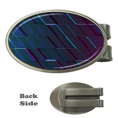 Glass-scifi-violet-ultraviolet Money Clips (oval)  by Semog4