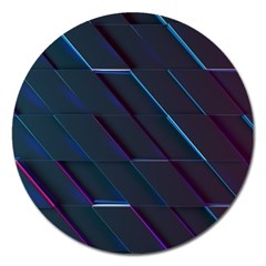 Glass-scifi-violet-ultraviolet Magnet 5  (round) by Semog4