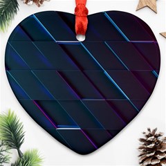 Glass-scifi-violet-ultraviolet Heart Ornament (two Sides) by Semog4