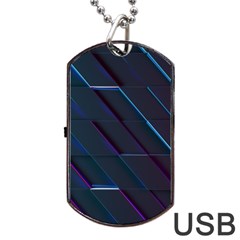 Glass-scifi-violet-ultraviolet Dog Tag Usb Flash (two Sides) by Semog4