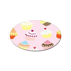 Cupcakes Wallpaper Paper Background Sticker Oval (10 Pack) by Semog4