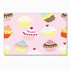 Cupcakes Wallpaper Paper Background Postcards 5  X 7  (pkg Of 10) by Semog4