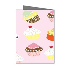 Cupcakes Wallpaper Paper Background Mini Greeting Cards (pkg Of 8) by Semog4