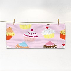 Cupcakes Wallpaper Paper Background Hand Towel by Semog4