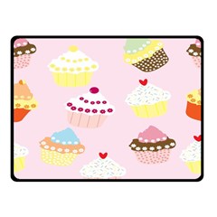 Cupcakes Wallpaper Paper Background Two Sides Fleece Blanket (small) by Semog4