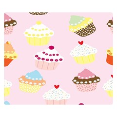 Cupcakes Wallpaper Paper Background Two Sides Premium Plush Fleece Blanket (small) by Semog4