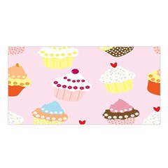 Cupcakes Wallpaper Paper Background Satin Shawl 45  X 80  by Semog4