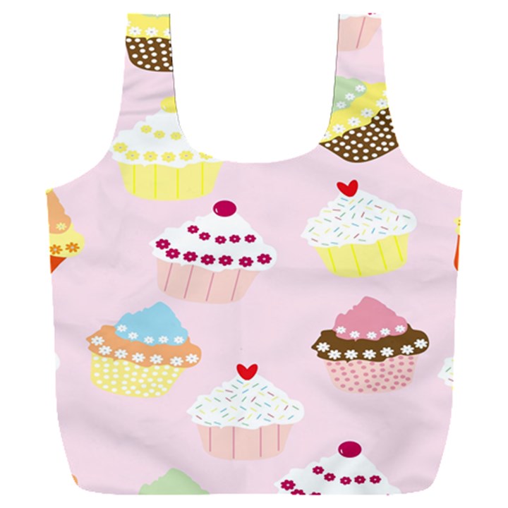 Cupcakes wallpaper paper background Full Print Recycle Bag (XXXL)