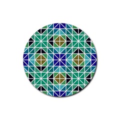 Mosaic-triangle-symmetry- Rubber Coaster (round) by Semog4