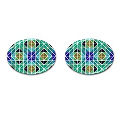 Mosaic-triangle-symmetry- Cufflinks (oval) by Semog4