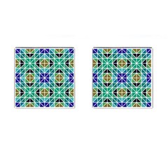 Mosaic-triangle-symmetry- Cufflinks (square) by Semog4