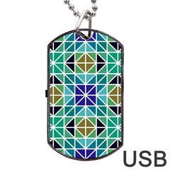 Mosaic-triangle-symmetry- Dog Tag Usb Flash (one Side) by Semog4