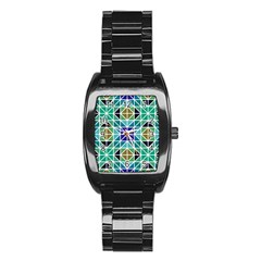 Mosaic-triangle-symmetry- Stainless Steel Barrel Watch by Semog4