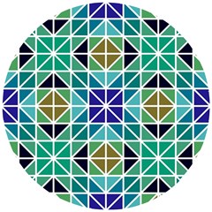 Mosaic-triangle-symmetry- Wooden Puzzle Round by Semog4