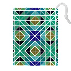 Mosaic-triangle-symmetry- Drawstring Pouch (4xl) by Semog4