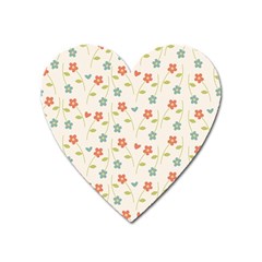 Floral-pattern-wallpaper-retro Heart Magnet by Semog4