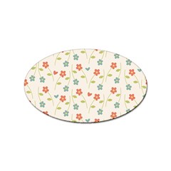 Floral-pattern-wallpaper-retro Sticker Oval (10 Pack) by Semog4