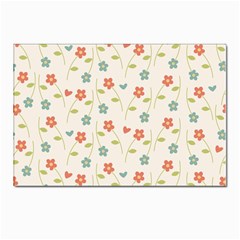 Floral-pattern-wallpaper-retro Postcard 4 x 6  (pkg Of 10) by Semog4