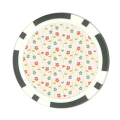 Floral-pattern-wallpaper-retro Poker Chip Card Guard by Semog4