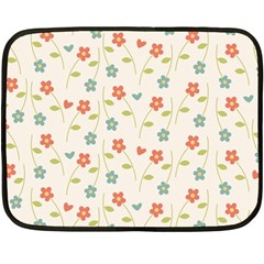 Floral-pattern-wallpaper-retro Two Sides Fleece Blanket (mini) by Semog4