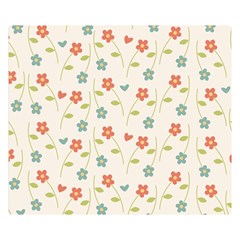 Floral-pattern-wallpaper-retro Two Sides Premium Plush Fleece Blanket (small) by Semog4