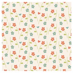 Floral-pattern-wallpaper-retro Wooden Puzzle Square by Semog4