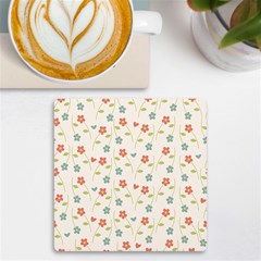 Floral-pattern-wallpaper-retro Uv Print Square Tile Coaster  by Semog4