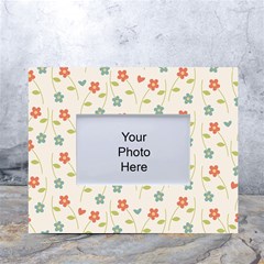 Floral-pattern-wallpaper-retro White Tabletop Photo Frame 4 x6 