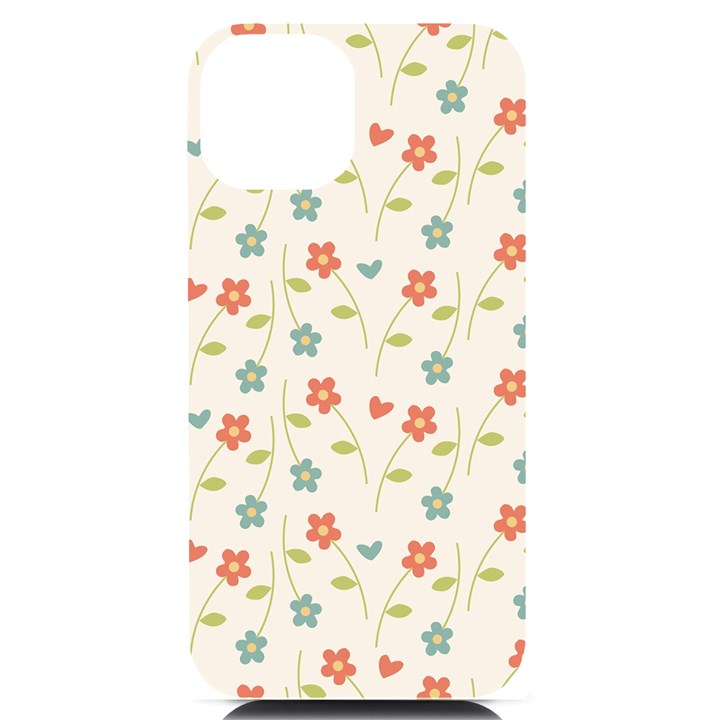 Floral-pattern-wallpaper-retro iPhone 14 Black UV Print Case