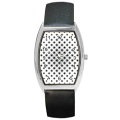 Stylized-flower-floral-pattern Barrel Style Metal Watch by Semog4