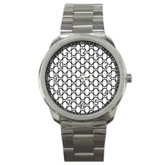 Black-pattern-halftone-wallpaper Sport Metal Watch by Semog4