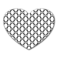 Black-pattern-halftone-wallpaper Heart Mousepad by Semog4