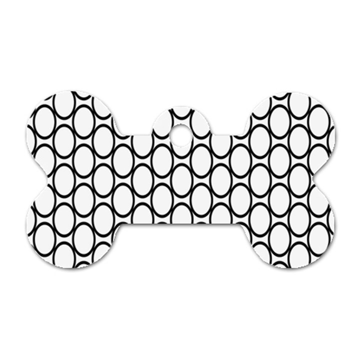 Black-pattern-halftone-wallpaper Dog Tag Bone (Two Sides)