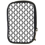 Black-pattern-halftone-wallpaper Compact Camera Leather Case Front