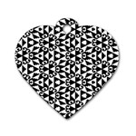 Geometric-tile-background Dog Tag Heart (Two Sides) Back