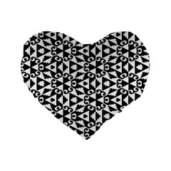 Geometric-tile-background Standard 16  Premium Flano Heart Shape Cushions by Semog4