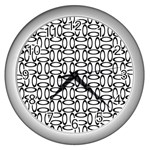 Ellipse-pattern-ellipse-dot-pattern Wall Clock (Silver) Front