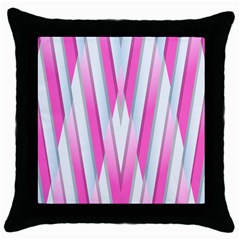 Geometric-3d-design-pattern-pink Throw Pillow Case (Black)