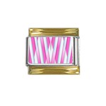 Geometric-3d-design-pattern-pink Gold Trim Italian Charm (9mm) Front