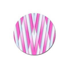 Geometric-3d-design-pattern-pink Magnet 3  (Round)