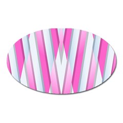 Geometric-3d-design-pattern-pink Oval Magnet