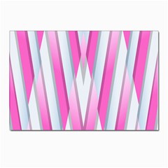 Geometric-3d-design-pattern-pink Postcards 5  x 7  (Pkg of 10)