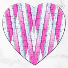 Geometric-3d-design-pattern-pink Jigsaw Puzzle (Heart)