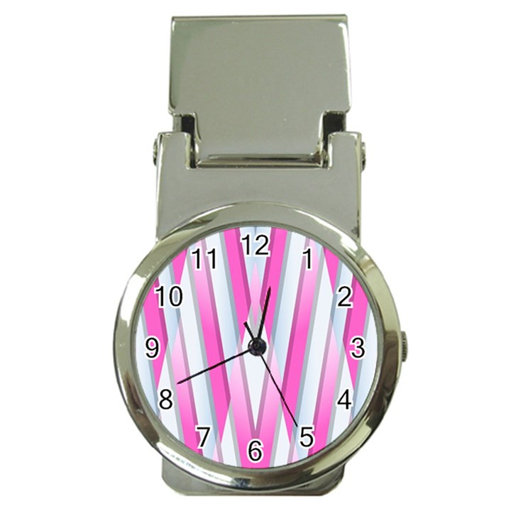 Geometric-3d-design-pattern-pink Money Clip Watches