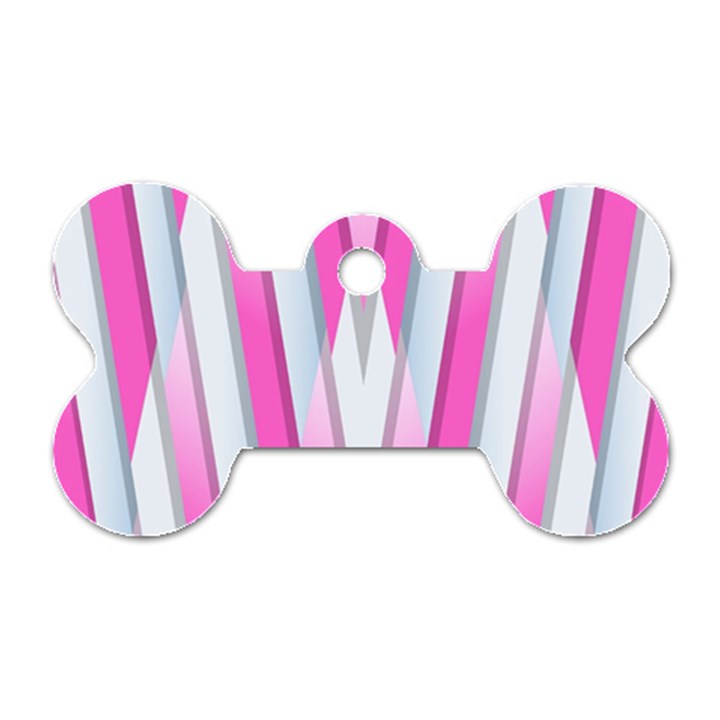 Geometric-3d-design-pattern-pink Dog Tag Bone (One Side)